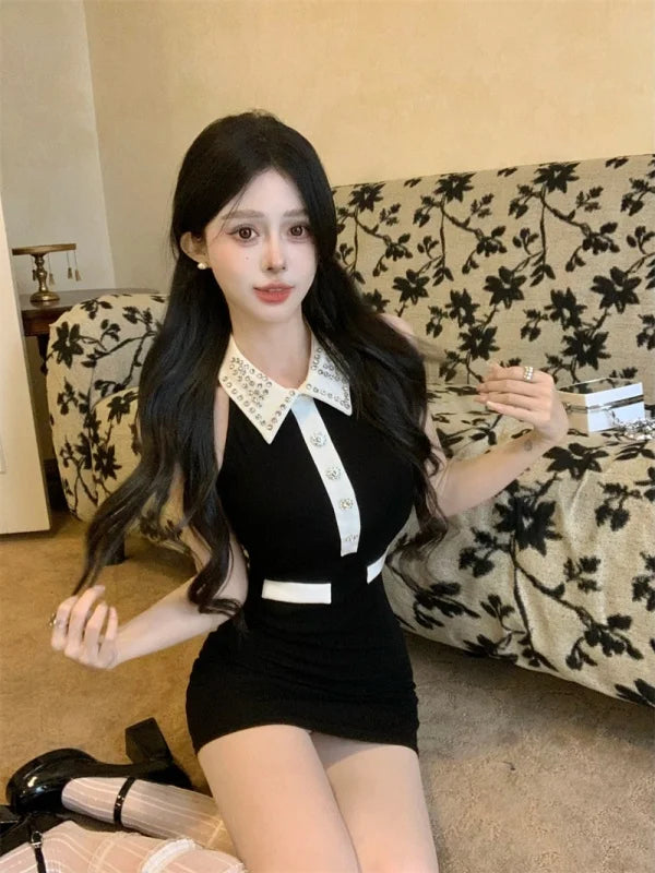 Korean Style Color-Block Polka Dot Mini Skirt – Slim Fit Summer Skirt for Women